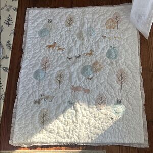 Pottery Barn Kids Dakota woodland baby quilt and sheet set
